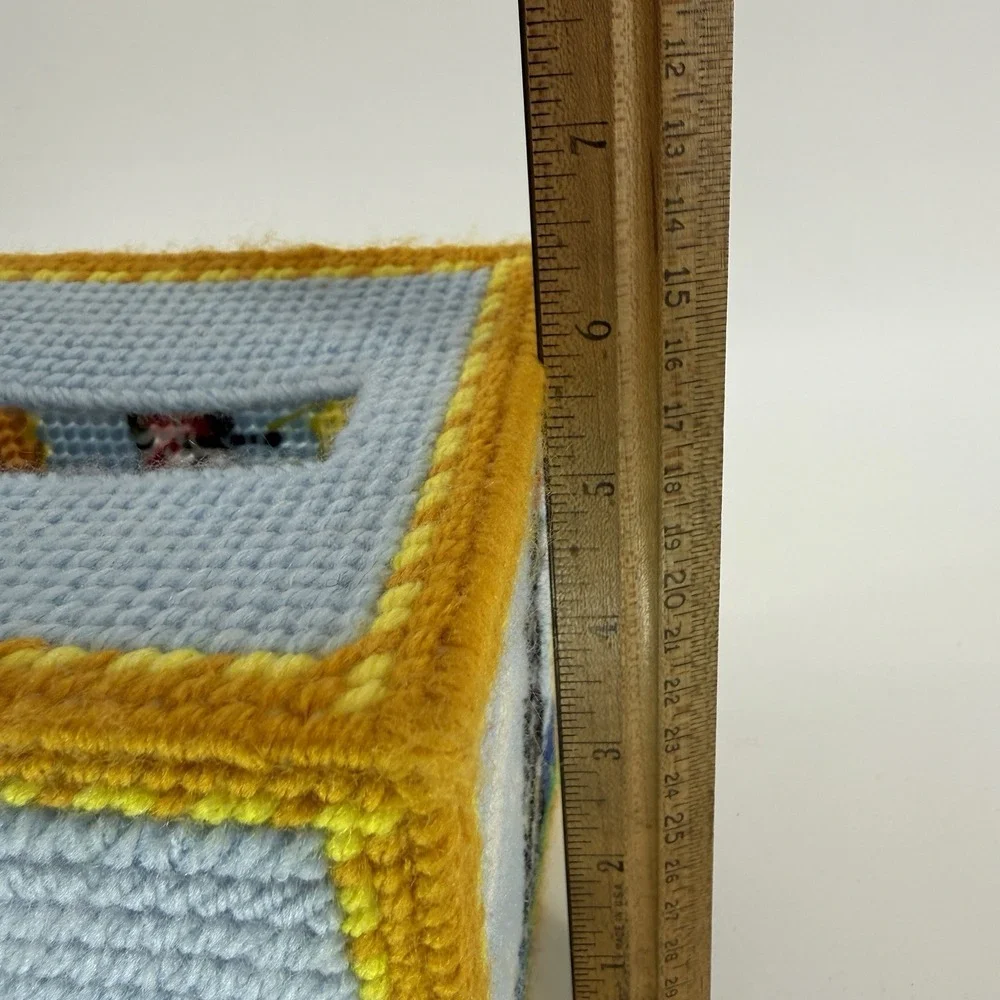 Vintage‎ Lighthouse Plastic Canvas Tissue Box Cover Cross Stitch Embroider